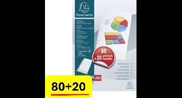Exacompta showtas - insteekhoesje U-model A4 - 60 micron - promopack 80+20 gratis