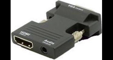 Microconnect HDMIVGAAUDIOB tussenstuk voor kabels VGA (D-Sub) HDMI + Audio Zwart