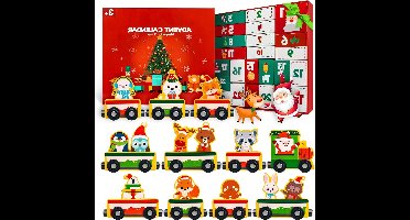 oCreon Adventskalender 2024 Kinderen - 24 Dagen Aftellen met Houten Spoorweg & Magnetische Kersttrein