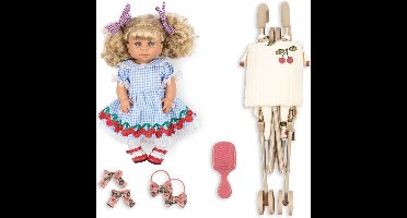 Konges Sløjd Delphine Doll Gift Set/Pop met Poppenwagen - Cherry
