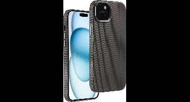 Hoesje Geschikt voor iPhone 15 Plus Rugged hoesje Grijs - Duurzaam en Heavy Duty Beschermhoes voor Optimale Bescherming