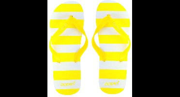 Streep slippers geel - maat 37