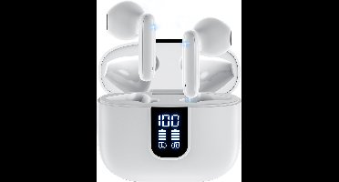 Siltcon® SoundWave Pro 2 - Oortjes Draadloos - Draadloze Oordopjes – Bluetooth Oordopjes – Oordopjes Draadloos – Oortjes - Oordopjes - Draadloze Oortjes Bluetooth - Noise cancelling ENC - Universeel - BT 5.4 - Wit