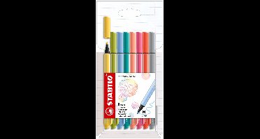 STABILO pointMax - Hardtip Fineliner 0,8 mm - Nylon Punt - Etui Met 8 Pastel Kleuren