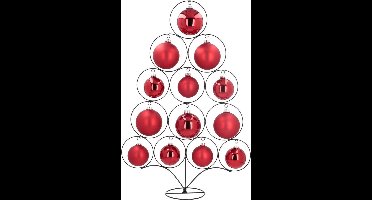 Kerstboom Cirkel op voet | Zwart | voor Kerstballen | Metaal | 95 cm Hoog en 62 cm Breed
