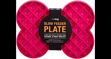 Industriepet Slodog - Hondenbak - Likmat / Anti-schrok / Slowfeeder plate voor Hond - Roze - 35 cm