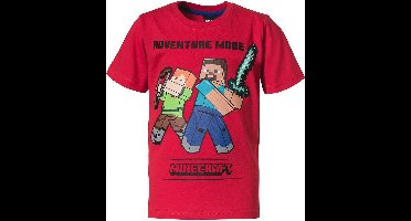 Minecraft t-shirt - rood - Maat 152/12 jaar