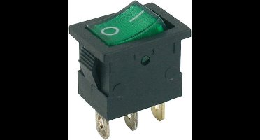 Wip schakelaar aan - uit groen 12V 16A - 13x18.5mm