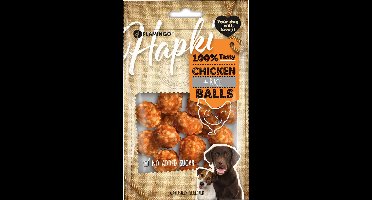 FLAMINGO HAPKI KIP EN RIJST BALLETJES - 75 GR - GEEN TOEGEVOEGDE SUIKERS -