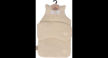 Apollo - Warmwaterkruik met slaapmasker- Kruik met hoes - Kruikenzak - Kruik Baby - Teddy Rib - Beige