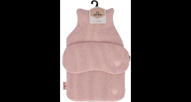 Apollo - Warmwaterkruik met slaapmasker- Kruik met hoes - Kruikenzak - Kruik Baby - Teddy Rib - Roze