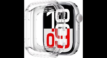 Hoesje - Geschikt voor Apple Watch 10 46mm - Extra Sterk - Siliconen Case Cover - Smartwatch Full Bumper Hoes - Transparant