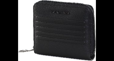 MANDARINA DUCK Leren Portemonnee I-Con Zip Wallet Black Zwart