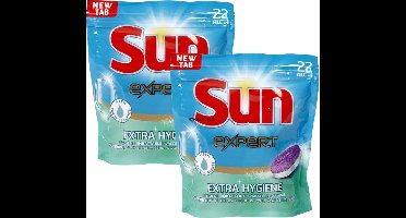 Sun Expert - Extra Hygiëne - vaatwastabletten - 2 x 22 tabs - Totaal 44 tabs - Voordeelverpakking