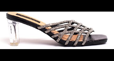 Zerba - Dames Sandalen - Maat 40 – Zwart Lak Leer – Equense