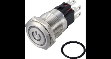 TRU COMPONENTS TC-12647476 Druktoets 250 V/AC 3 A 1x uit/(aan) IP65 RGB Moment RVS 1 stuk(s)