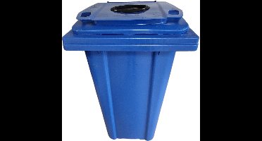 Afvalbak 240 liter Blauw met Rozet - 240l blauw met rozet