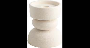 Gusta - Kandelaar - Keramiek - Zand - 9.8x12.5 cm