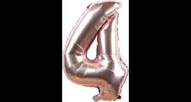 New Age Devi - Cijferballon 4 - ros-goud - 16 inch 40 cm