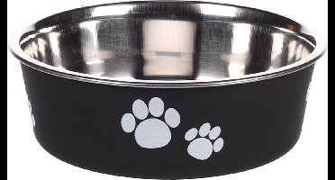 Flamingo - eetkom Bella Kena Black - 800 ml - hoogte +- 5 cm - 17 cm antislipbodem - dishwasher-safe - inox