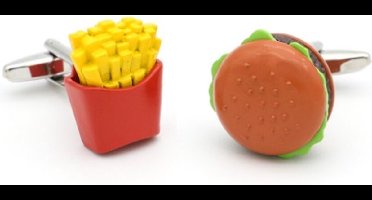 Hamburger en friet manchetknopen