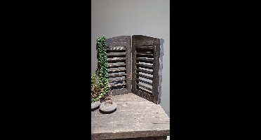 louvreluik dubbel donker grijs 40cm hoog