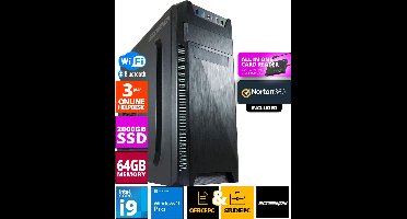 ScreenON - Intel Core i9 - 2TB M.2 SSD - 64GB RAM - RTX 3070 - Allround Office PC - Inclusief Norton 360 & USB SD Card Reader + WiFi & Bluetooth