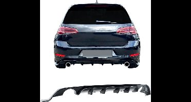 Sport Diffuser Glans Zwart Styling Dubbele Uitlaat Vertical Bar Geschikt Voor Volkswagen Golf 7 GTI Facelift 2017 t/m 2021 Tcr 7.5