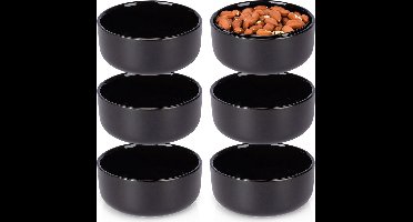 Kommen Set Keramiek Zwart 9 cm, 150 ml 6 stuks - Kom - Schalen - Schaaltje - Kommetje - Schaal