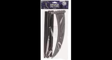 Out of the Blue - Zwarte Zeis – 100x34 cm – Halloween Accessoire – Nep Zeis voor Kostuum – Kunststof – Perfect voor Verkleedfeest, Griezeldecoratie, Tuin of Party – Lichtgewicht – Veilig voor Kinderen