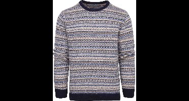 Suitable Prestige Fair Isle Pullover Beige - Maat XXL - Heren - Sweater