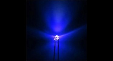 1.8mm led met kabel 20cm 12v 10 stuks Kleur Blauw