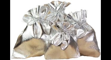 Cadeauzakje Hoogglans Zilver - Luxe Geschenkzakjes 50 Stuks - 10x13cm /50st.