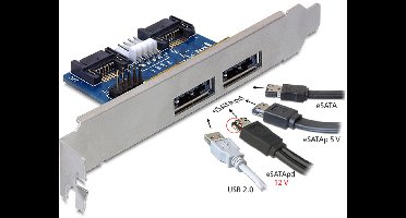 Delock - Slotblech 2 x eSATApd 5 V / 12 V