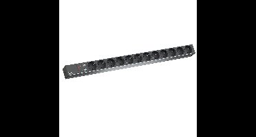 BACHMANN IT PDU ALU 1HE 12x geaard contact, stroomkabel met geaarde stekker