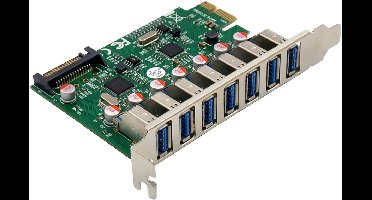 InLine® USB-A 3.2 Gen.1 7 Port Host Controller PCIe, SATA Power