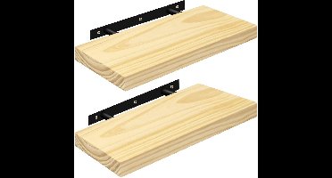 TheLau ® Stijlvolle Set van 2 Zwevende Houten Wandplanken voor Diverse Ruimtes