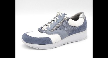 Dames Veterschoenen Durea 6279-685-1490 Savoia/wit/matzi Jeansblauw - Maat 6½