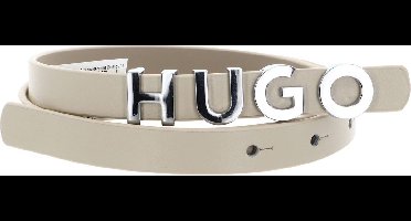HUGO Leren Riem Zula Leather Belt 1,5 cm W90 Beige