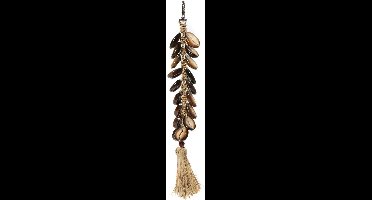 The Raffia Fishbone Keychain - Natural Black