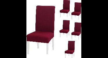 Somstyle Stoelhoezen Set - 6 Stuks - Eetkamer Stoelhoes - Stretch - Stoel Cover - Rood