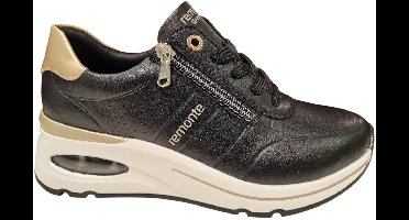 Remonte Lage Leren Dames Sneakers - Zwart - 36