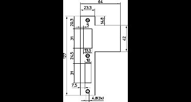 Sluitplaat Vp1276/17 V/Stompedeur Rvs