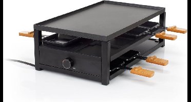ApexArte® Gourmetstellen - Raclette - Teppanyaki Bakplaat -Zwart