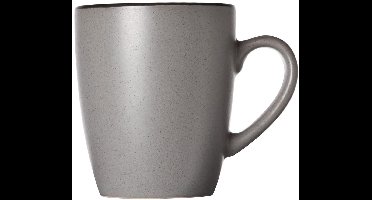 Cosy & Trendy Mokken met Oor Speckle Grijs – 350 ml – 6 stuks – Bevat 6 mokken – Grijs aardewerk met speckle effect – Vaatwasser- en Magnetronbestendig