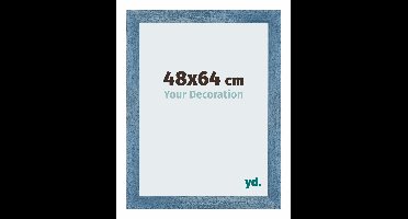 Your Decoration - Puzzellijst 48x64 cm - Helder Blauw Geveegd - Puzzellijst 500-1000 stukjes - MDF Fotolijst - Mura