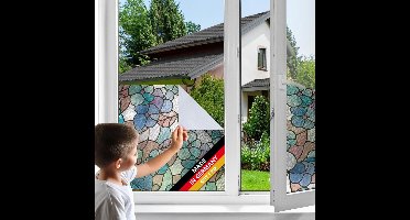 ApexArte® Raamfolie Glas in Lood - Zelfklevend - Antieke Look - Lood Regenboog