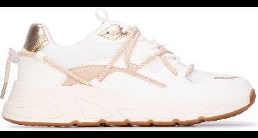 POSH by Poelman CARI Dames Sneakers - Wit Met Combinatie