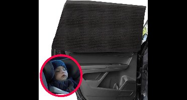 ApexArte® Zonnescherm Auto - Zonnescherm voor Zijruit Bescherming Baby en Kind - Zwart