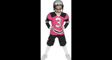 Funny Fashion - Rugby & American Football Kostuum - Brady Quarterback American Football USA - Jongen - roze - Maat 164 - Carnavalskleding - Verkleedkleding